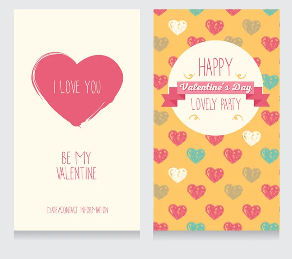 Tarjetas de felicitación para el día de San Valentín — Vector de stock