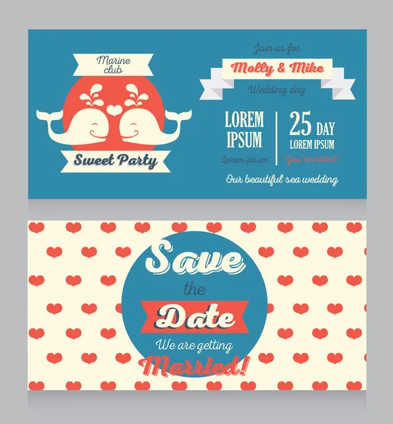 Invitation pour mariage de style nautique — Image vectorielle