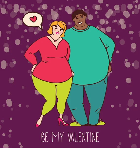 Симпатичная мультяшная пара на День Святого Валентина — стоковый вектор