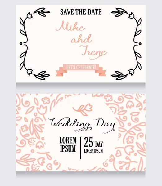 Όμορφη floral γάμος πρόσκληση — Διανυσματικό Αρχείο