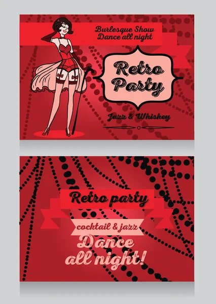 Invitación de fiesta burlesque — Vector de stock