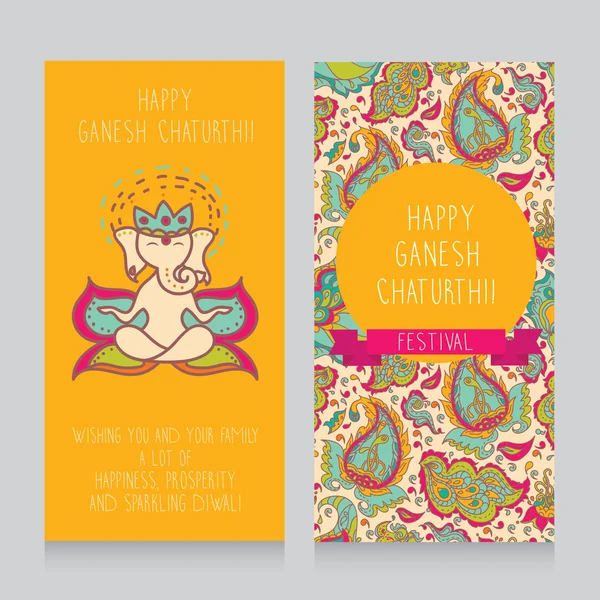 Grußkarte für ganesh chaturthi — Stockvektor