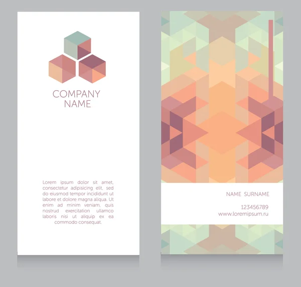 Geometrical business card template — Stock Vector