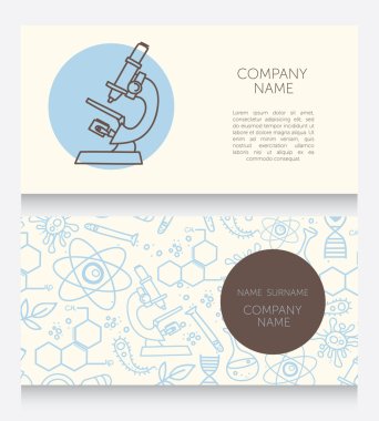 Business cards template for medical or science lab clipart