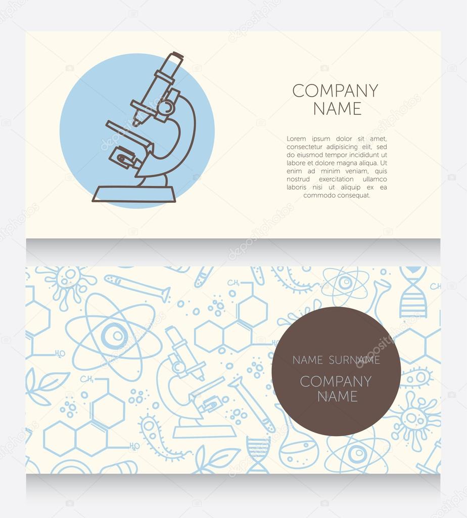 Business cards template for medical or science lab