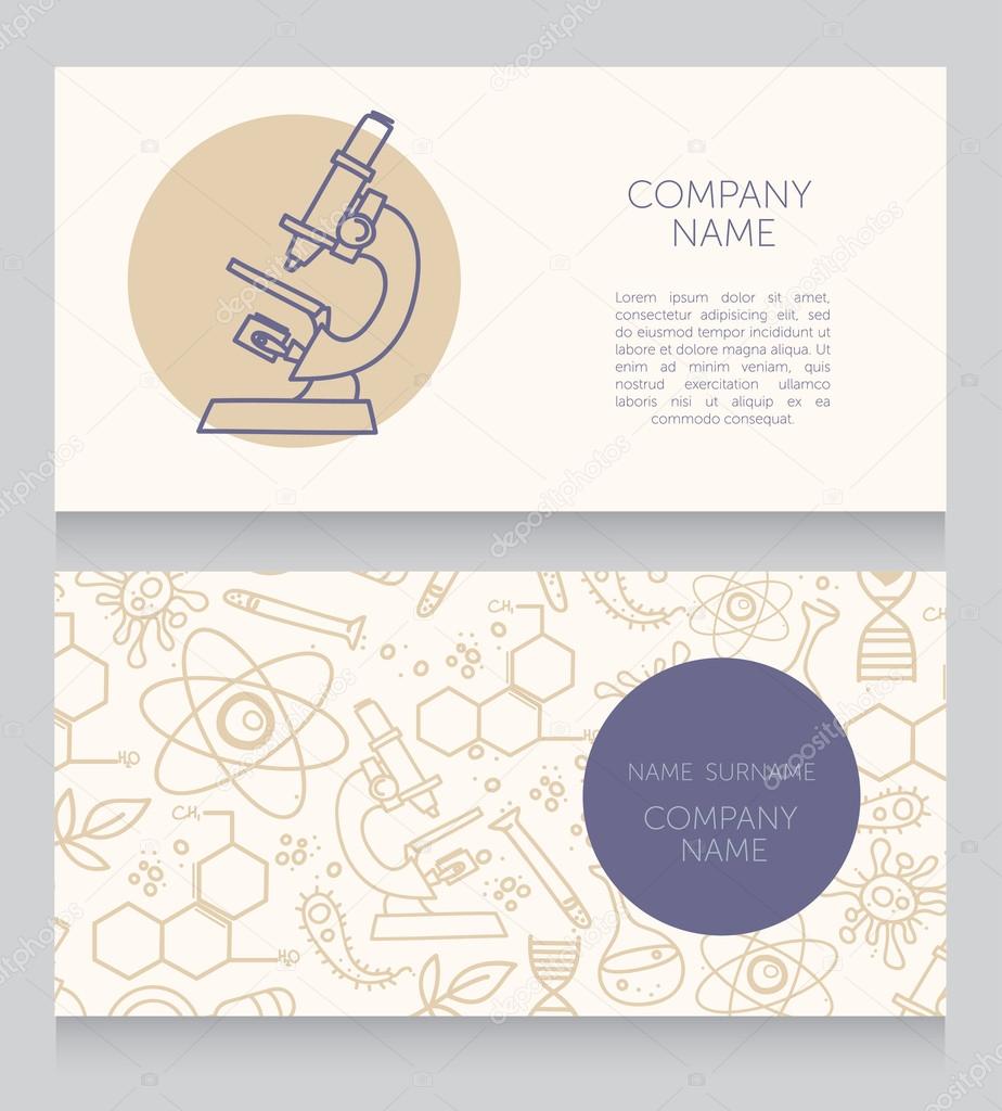 Business cards template for medical or science lab