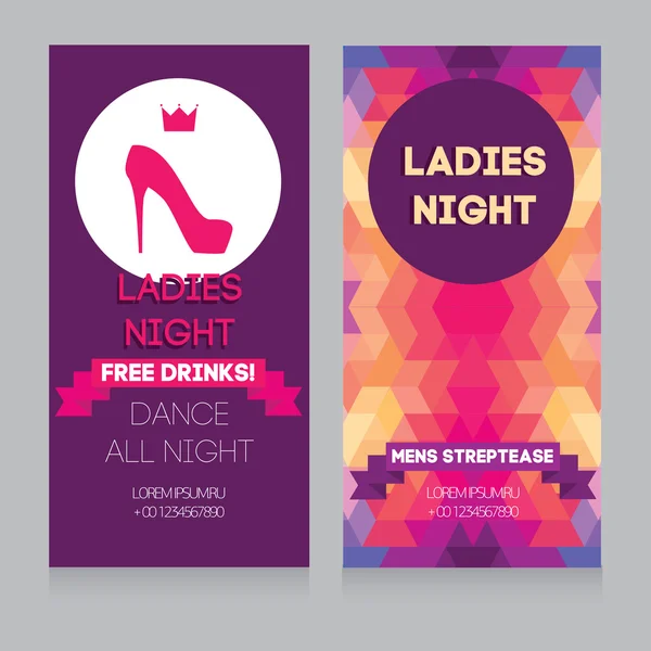 Fête de nuit femme flyer — Image vectorielle