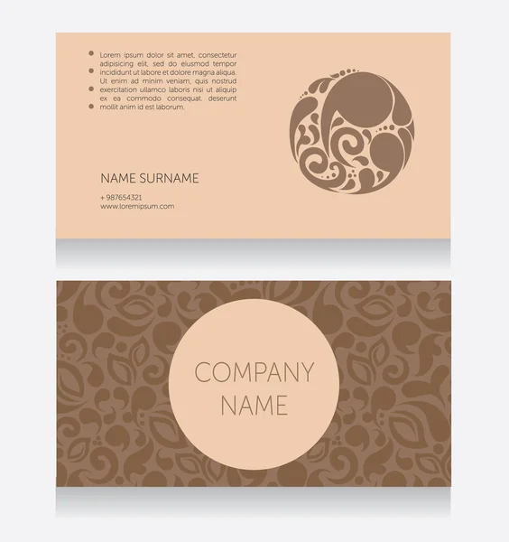 Template for beautiful business card — Stock Vector