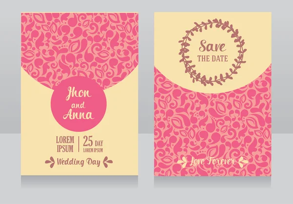 Templates for beautiful wedding cards — Stock Vector