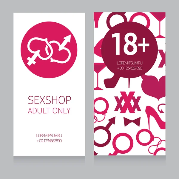 Modèle de carte de visite pour sex shop, xxx design — Image vectorielle