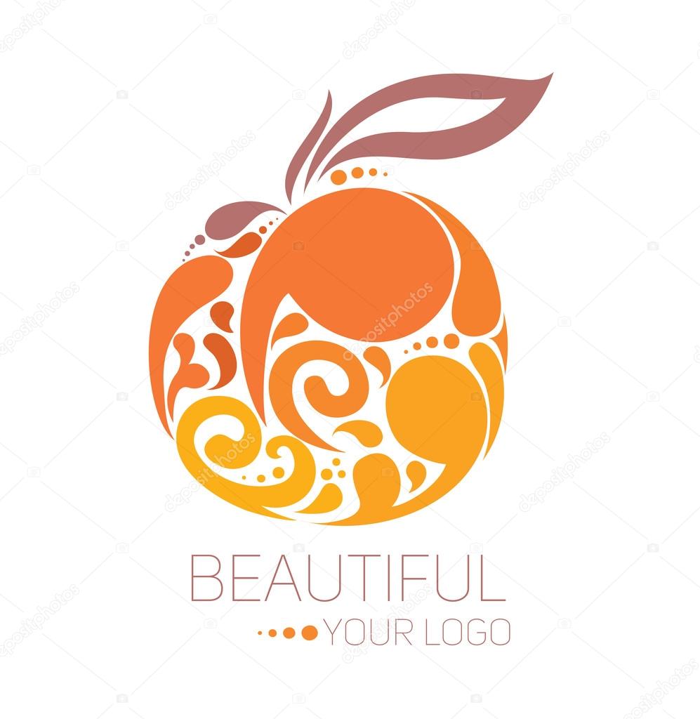 Beautiful logo template: for beauty salon, spa, fruit festival and others, vector illustration