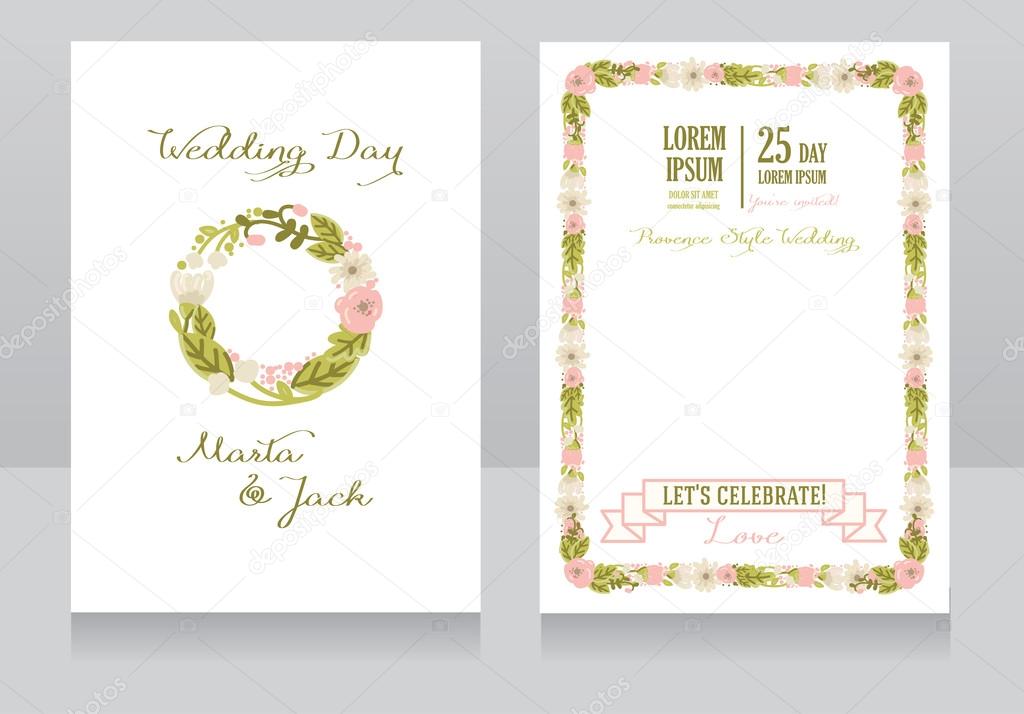 Beautiful floral wedding invitation