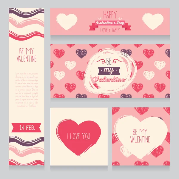 Cartes de voeux pour la Saint-Valentin — Image vectorielle