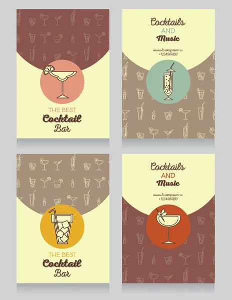 Collection of cards for cocktail bar — Stock Vector