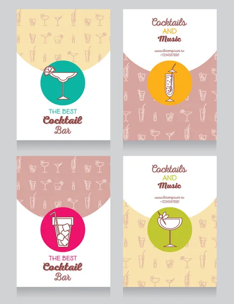 Collection of cards for cocktail bar — Stock Vector