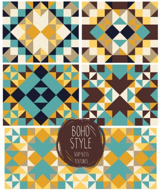 Soyut Dikişsiz desen, boho palet seti