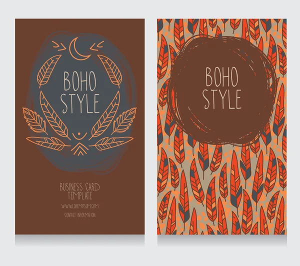 Two cards for boho style — Stock Vector