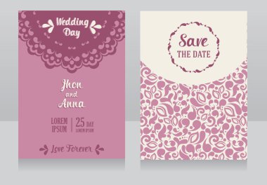 Güzel düğün kartları için şablonlar