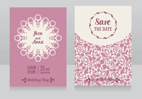 Templates for beautiful wedding cards — Stock Vector