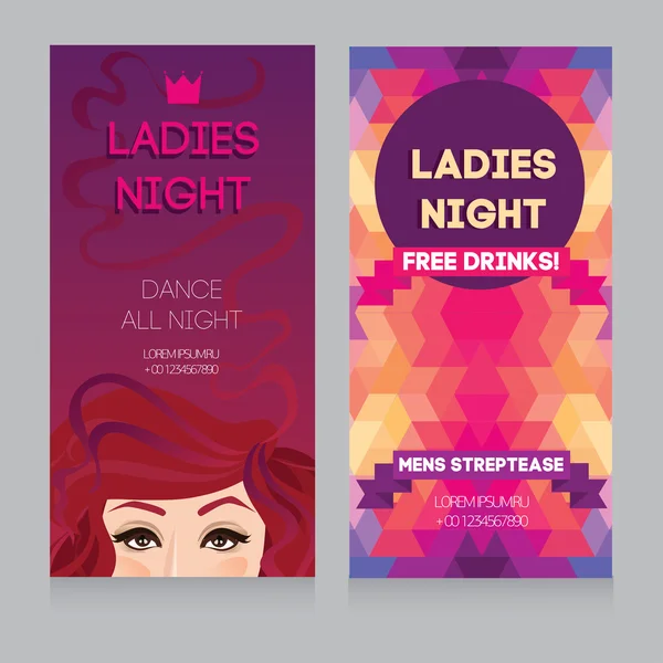 Modèle pour invitation de soirée dames — Image vectorielle