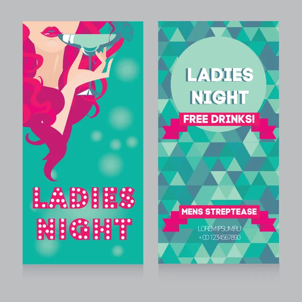 Uitnodiging sjabloon voor dames nacht partij — Stockvector