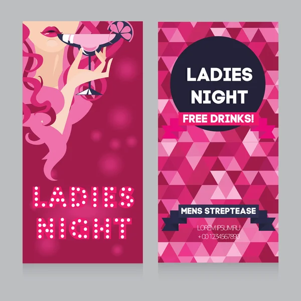 Modèle d'invitation pour soirée dames — Image vectorielle