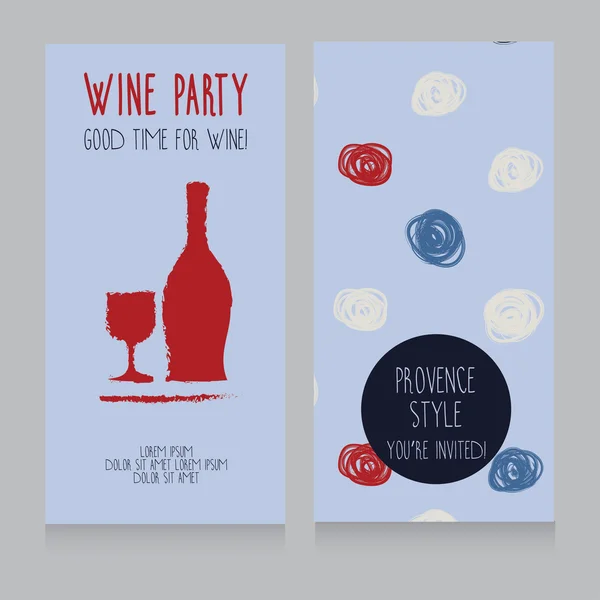 Invitación fiesta vino — Vector de stock