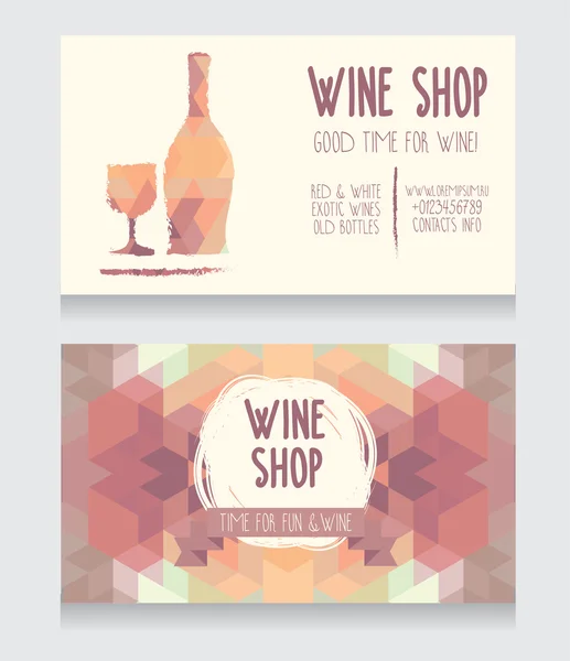 Plantilla para tarjeta de visita de la tienda de vino — Archivo Imágenes Vectoriales