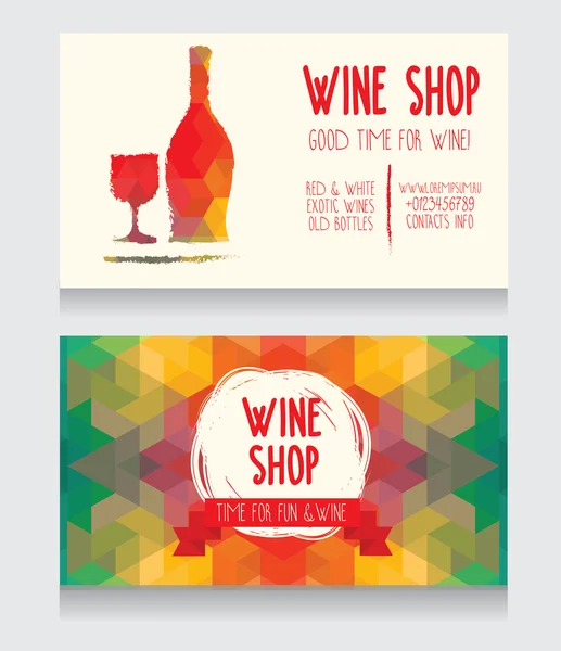 Plantilla para tarjeta de visita de la tienda de vino — Vector de stock