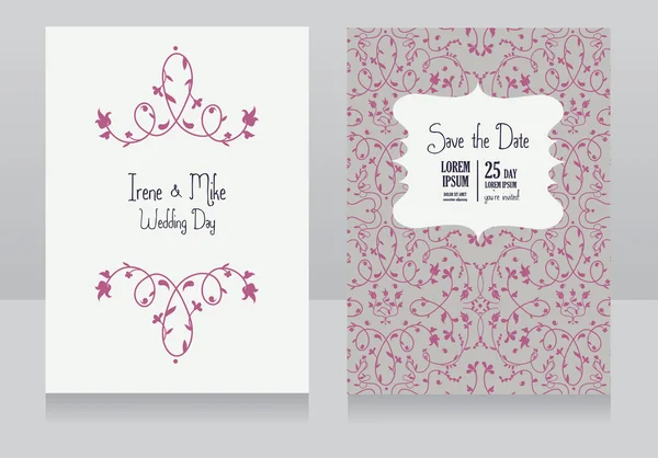 Δύο κάρτες γάμο floral — Διανυσματικό Αρχείο