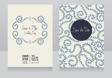 Two floral wedding cards clipart