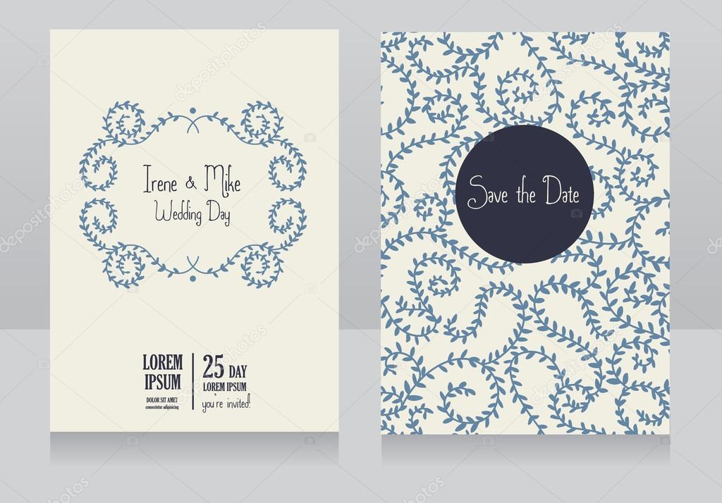 Two floral wedding cards