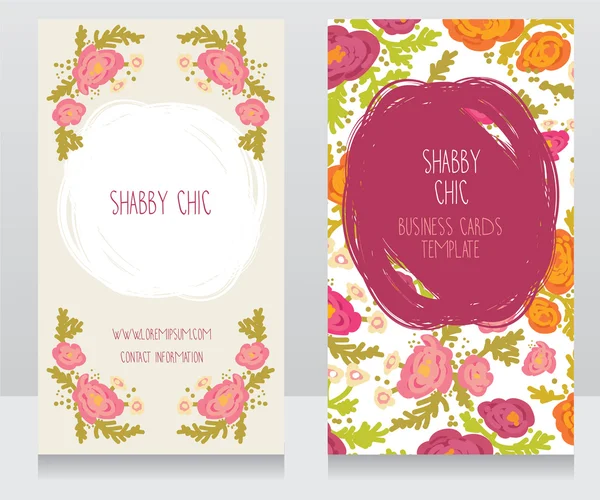 Due carte colorate floreali — Vettoriale Stock