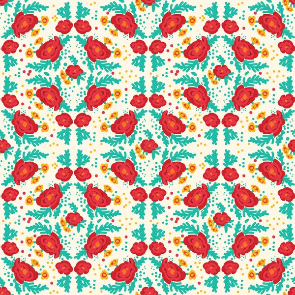 Ethnic style floral seamless texture — Stock Vector