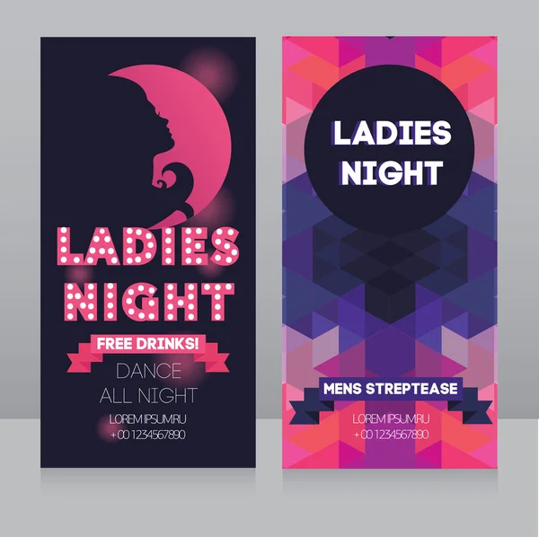 Шаблон для флаера ночной вечеринки Ladies — стоковый вектор