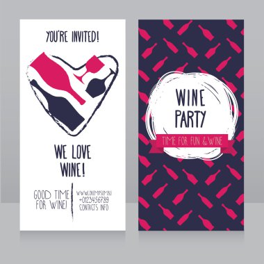 Invitation for wine party, can be used as template for wine shop business card clipart