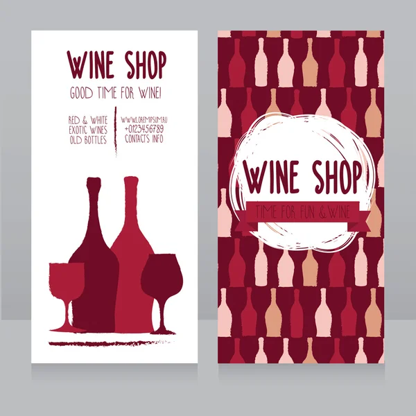 Vorlage für die Visitenkarte eines Weinladens — Stockvektor