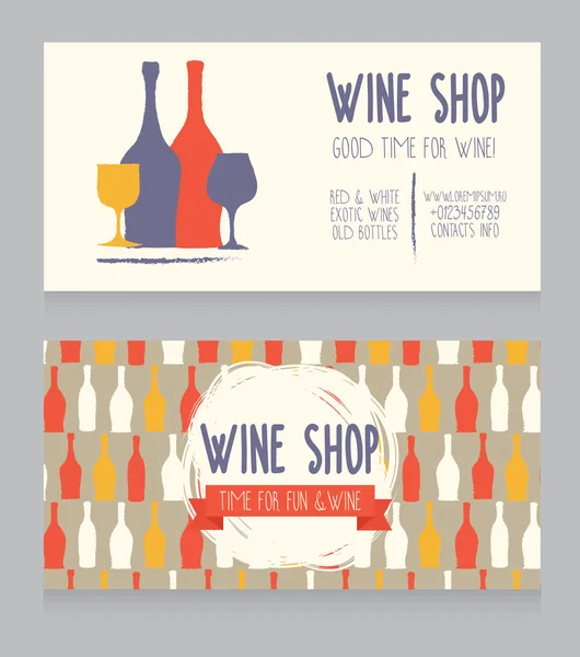 Template for wine shop business card — Stock Vector