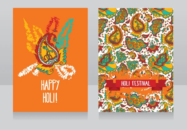 Happy Holi Festival Karten — Stockvektor