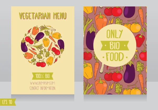 Plantilla de tarjetas de menú para café vegano — Archivo Imágenes Vectoriales