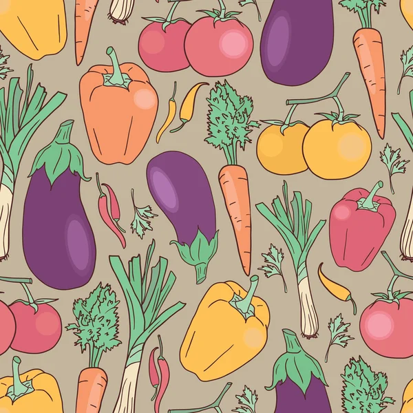 无缝纹理与蔬菜 — 图库矢量图片