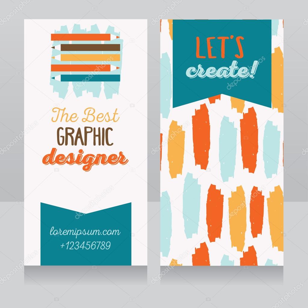 Business card template for graphic designer or creative agency