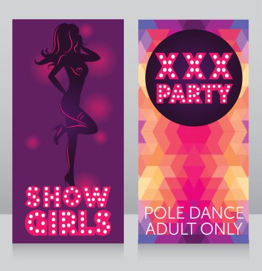 Kadının siluet xxx parti için davetiye şablon