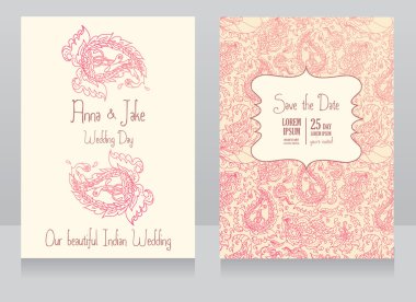 Hint tarzı düğün davetiyesi için şablon