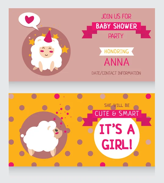 "It's a girl!" cards — Stock Vector