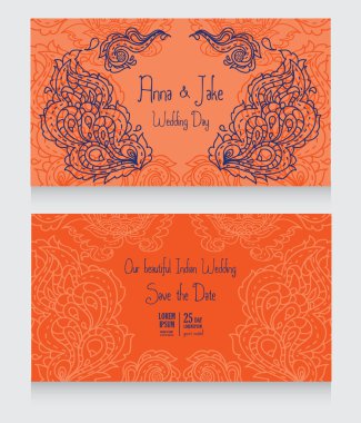 Hint tarzı düğün davetiyesi için şablon