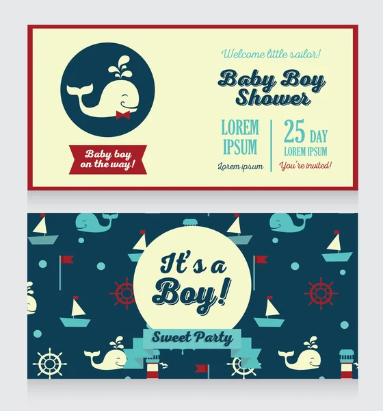 Baby boy arrival cards template — Stock Vector