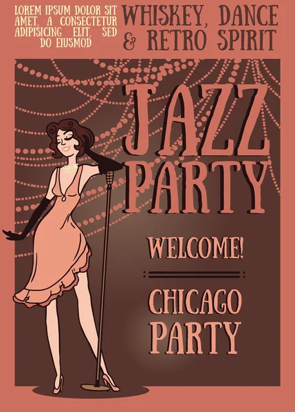 Chicago parti poster — Stok Vektör