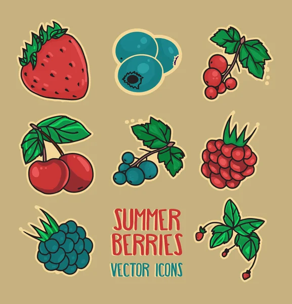 Ilustración de bayas de verano — Vector de stock