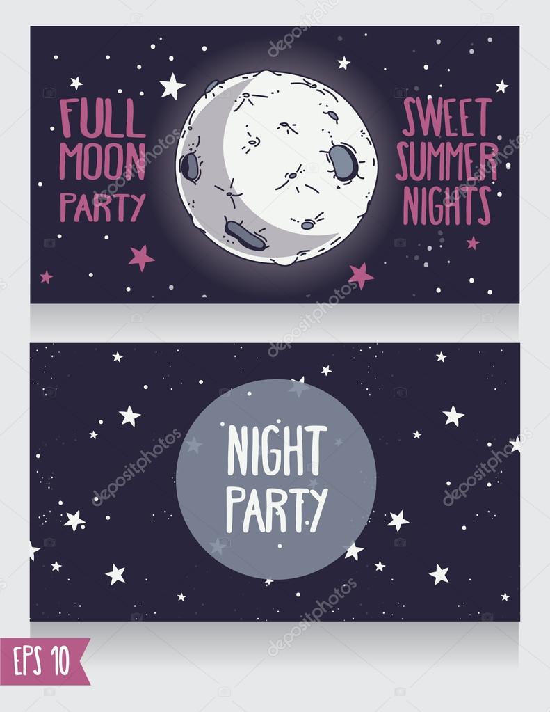 Invitation template to full moon party